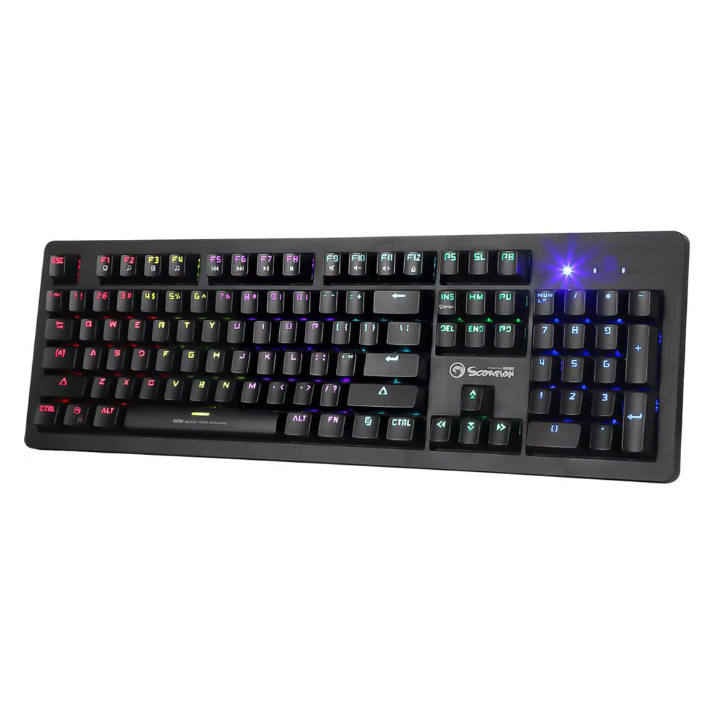 Marvo keyboard mechanical kg916 wired gaming us, rainbow blacklight, anti ghosting